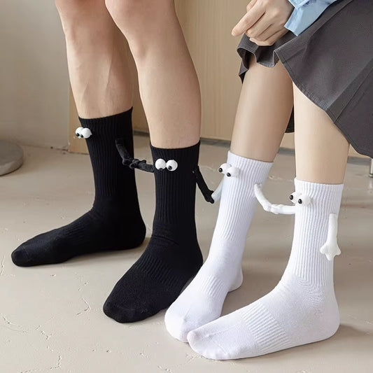 Funny Cute Socks Magnetic Hand in Hand