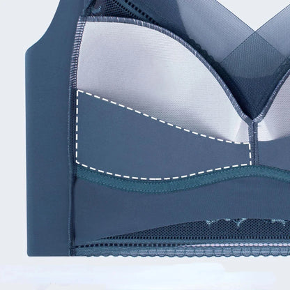 L-6L Women Large Bra Push up Ice Silk Seamless Upper Bralette Lace Wireless Summer Bras plus Size Top Lingerie Underwear 15019